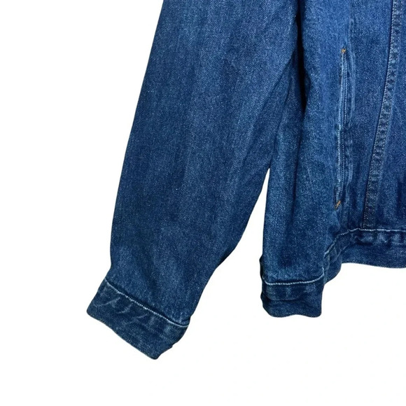 Vintage 4X denim Jean jacket oversized embossed‎ logo 895 local USW Texas 4XL TX - Picture 6 of 13